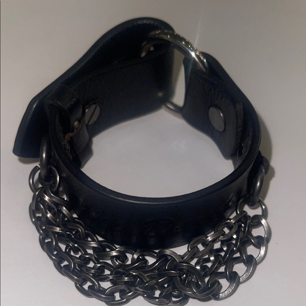 Harley-Davidson Black Leather Chain Belt